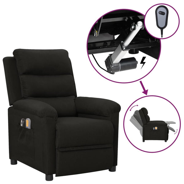 vidaXL Electric Massage Chair Black Fabric