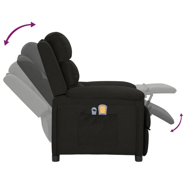 vidaXL Electric Massage Chair Black Fabric