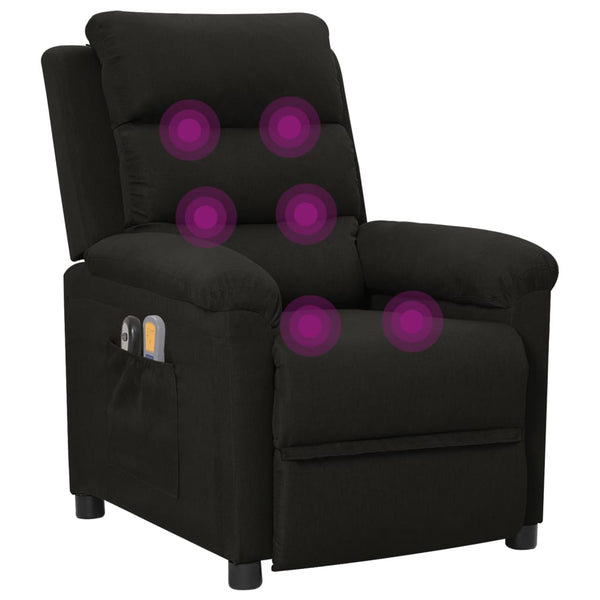 vidaXL Electric Massage Chair Black Fabric