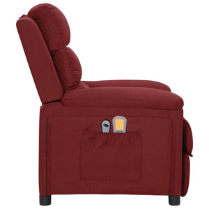 vidaXL Electric Massage Chair Wine Red Fabric