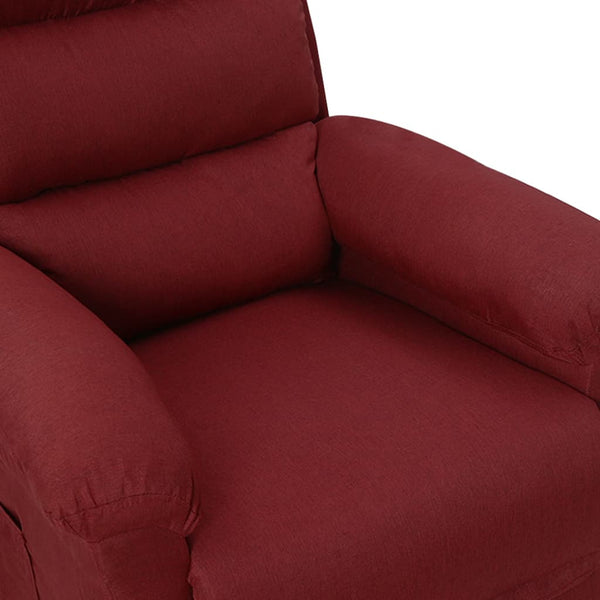 vidaXL Electric Massage Chair Wine Red Fabric