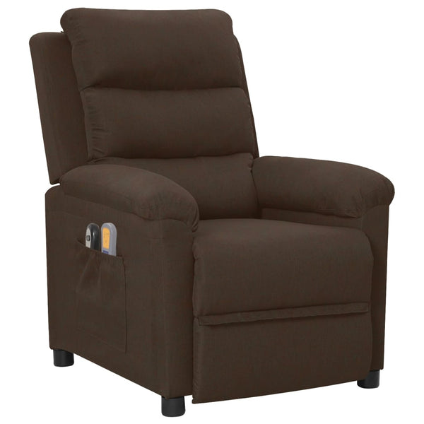 vidaXL Electric Massage Armchair Dark Brown Fabric