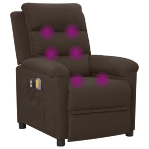 vidaXL Electric Massage Armchair Dark Brown Fabric