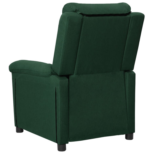 vidaXL Electric Massage Armchair Dark Green Fabric