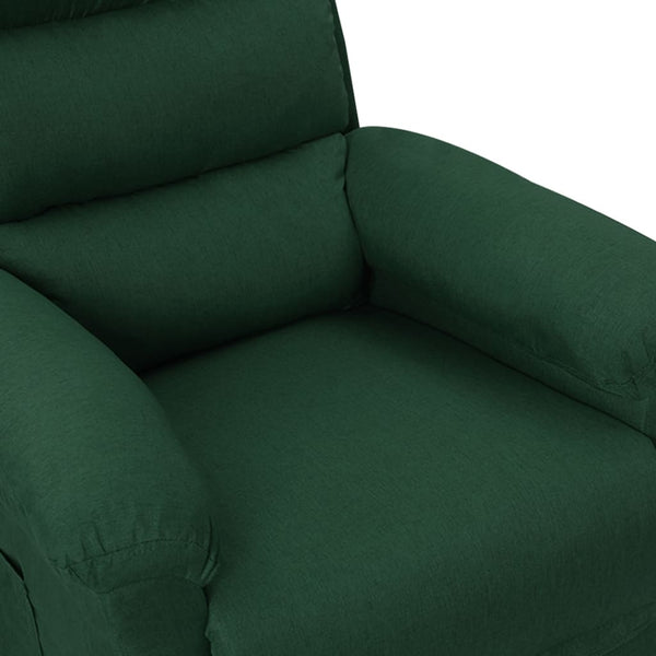vidaXL Electric Massage Armchair Dark Green Fabric