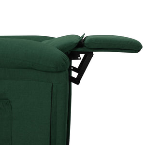 vidaXL Electric Massage Armchair Dark Green Fabric