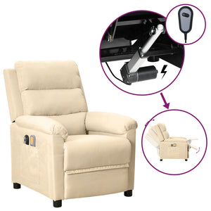 vidaXL Electric Massage Armchair Cream Fabric