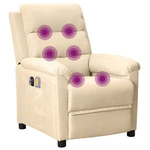 vidaXL Electric Massage Armchair Cream Fabric