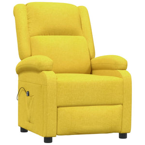 vidaXL Electric Recliner Yellow Fabric