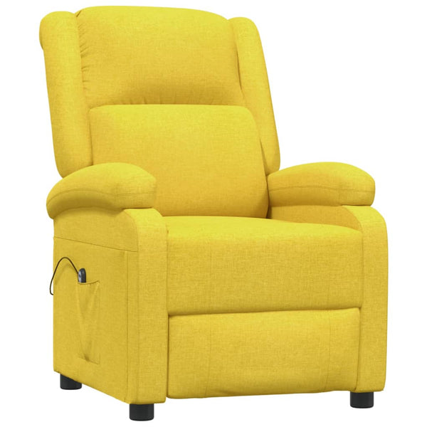 vidaXL Electric Recliner Yellow Fabric
