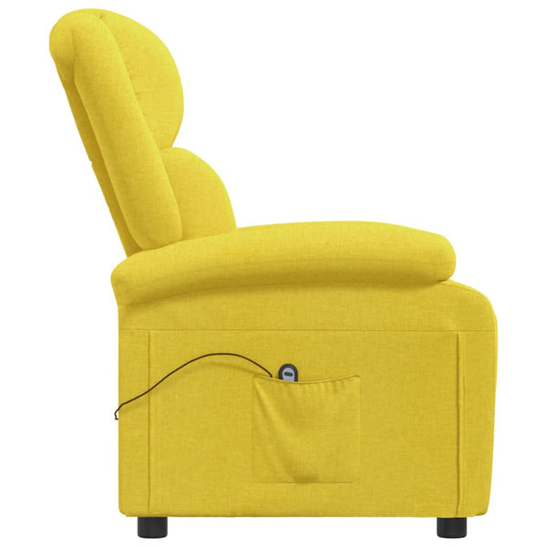 vidaXL Electric Recliner Yellow Fabric