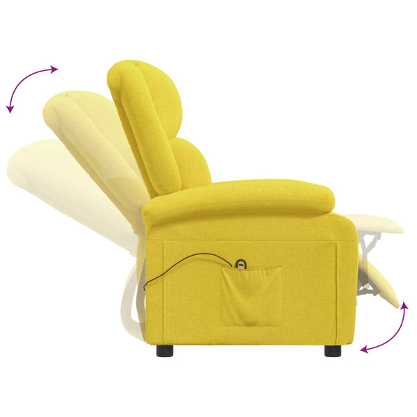 vidaXL Electric Recliner Yellow Fabric
