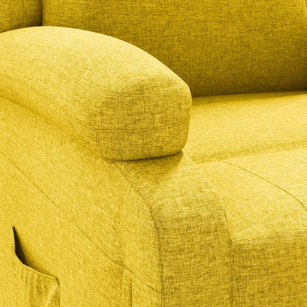 vidaXL Electric Recliner Yellow Fabric