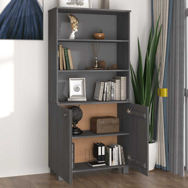 vidaXL Highboard HAMAR Solid Pine Dark Grey