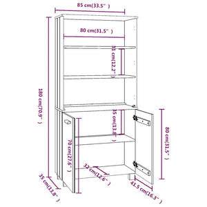 vidaXL Highboard HAMAR Solid Pine Dark Grey