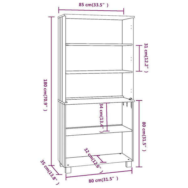 vidaXL Highboard HAMAR Solid Pine Dark Grey