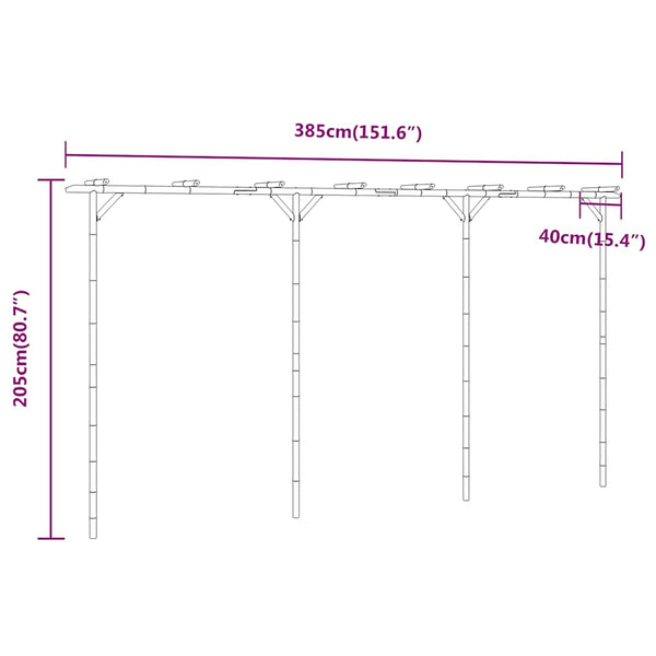 Bambus Pergola 385 cm Gartenlaube