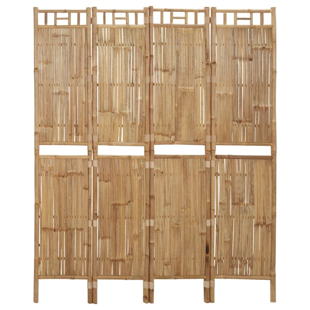 vidaXL 4-Panel Bamboo Room Divider 160x180 cm