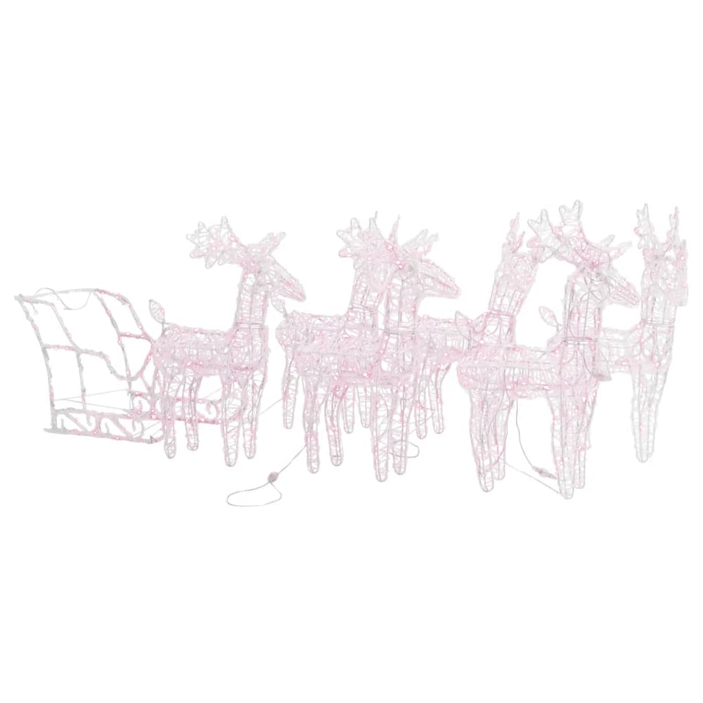 vidaXL Reindeer Sleigh Christmas Decoration 320 LEDs Acrylic