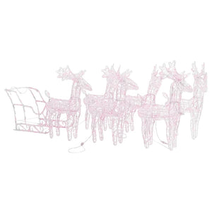 vidaXL Reindeer Sleigh Christmas Decoration 320 LEDs Acrylic
