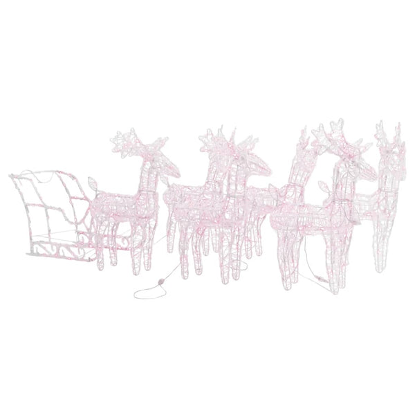 vidaXL Reindeer Sleigh Christmas Decoration 320 LEDs Acrylic
