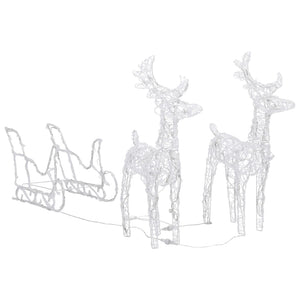 vidaXL Reindeer Sleigh Christmas Decoration 320 LEDs Acrylic