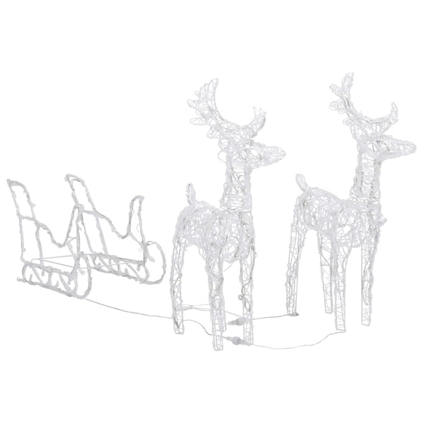 vidaXL Reindeer Sleigh Christmas Decoration 320 LEDs Acrylic