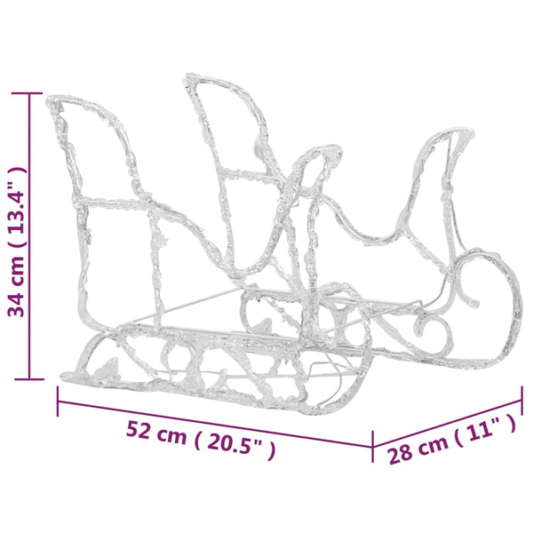 vidaXL Reindeer Sleigh Christmas Decoration 320 LEDs Acrylic