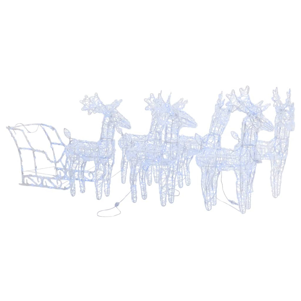 vidaXL Reindeer Sleigh Christmas Decoration 320 LEDs Acrylic
