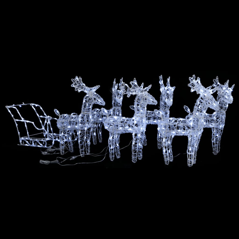 vidaXL Reindeer Sleigh Christmas Decoration 320 LEDs Acrylic