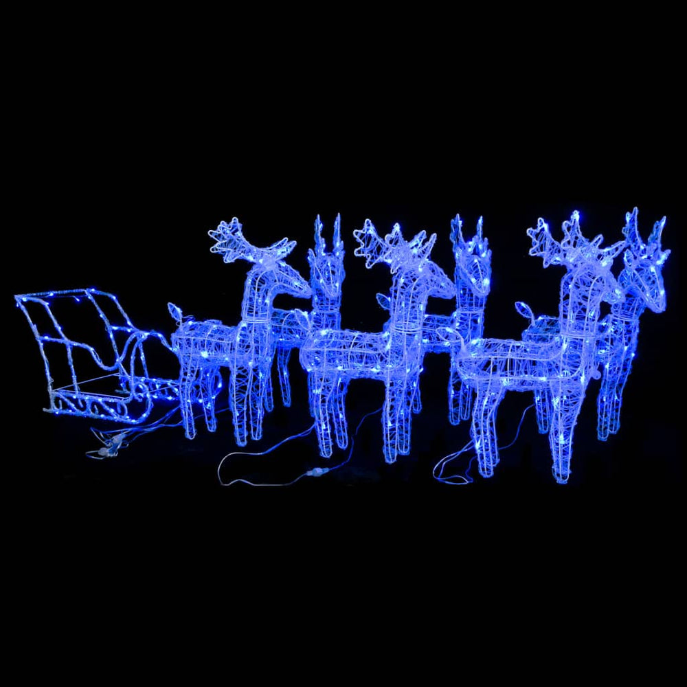 vidaXL Reindeer Sleigh Christmas Decoration 320 LEDs Acrylic