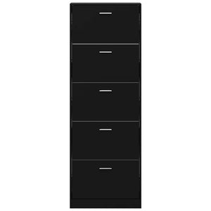 Schuhschrank Schwarz 59x17x169 cm