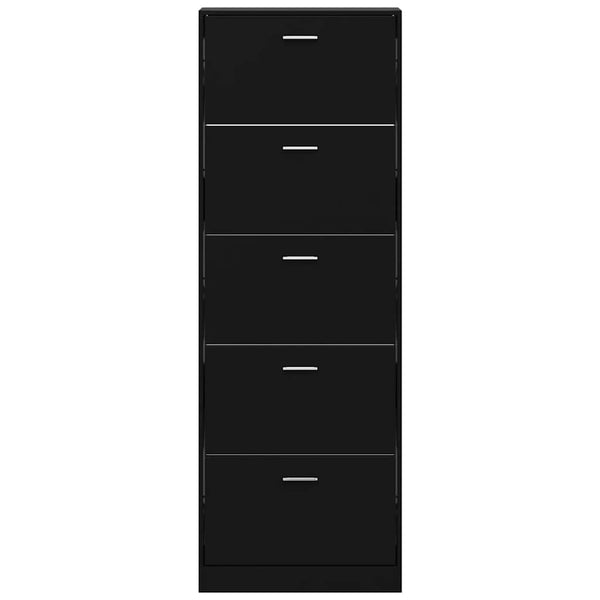 Schuhschrank Schwarz 59x17x169 cm