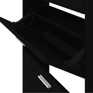 Schuhschrank Schwarz 59x17x169 cm