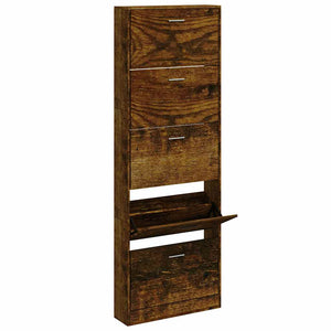 Schuhschrank Räuchereiche 59x17x169 cm
