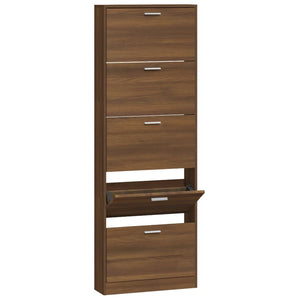 Schuhschrank Braun Eichenoptik 59x169 cm