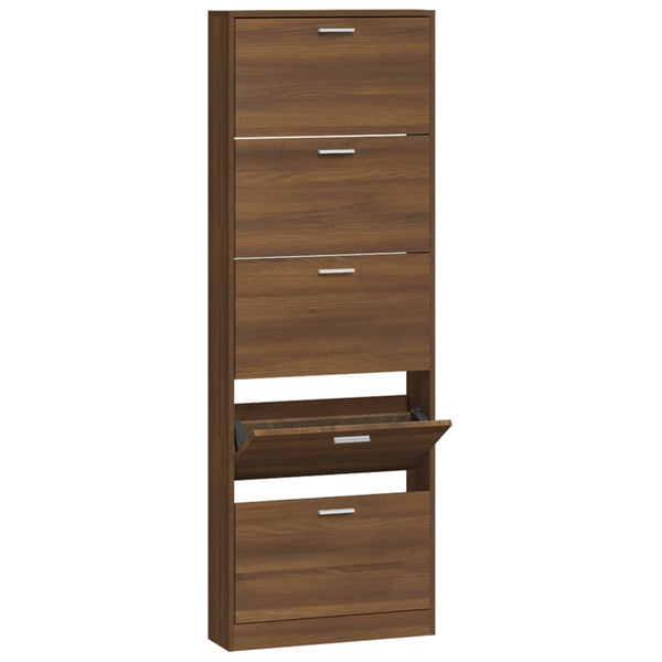 Schuhschrank Braun Eichenoptik 59x169 cm