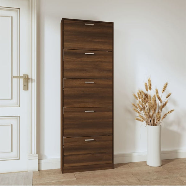 Schuhschrank Braun Eichenoptik 59x169 cm