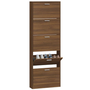 Schuhschrank Braun Eichenoptik 59x169 cm