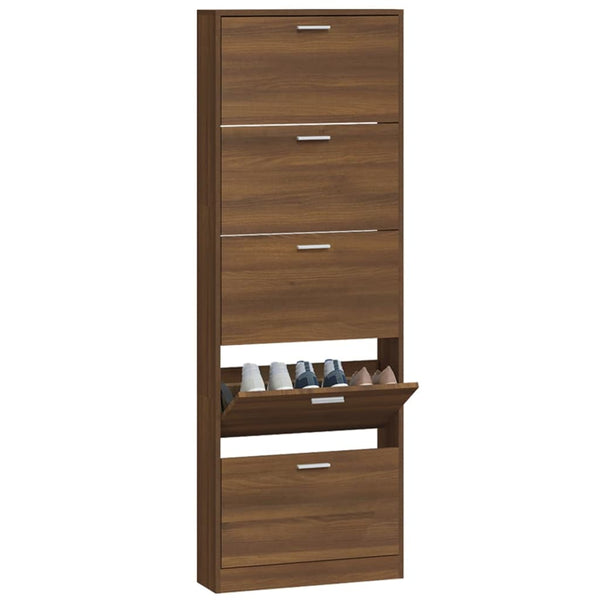 Schuhschrank Braun Eichenoptik 59x169 cm