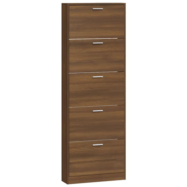 Schuhschrank Braun Eichenoptik 59x169 cm