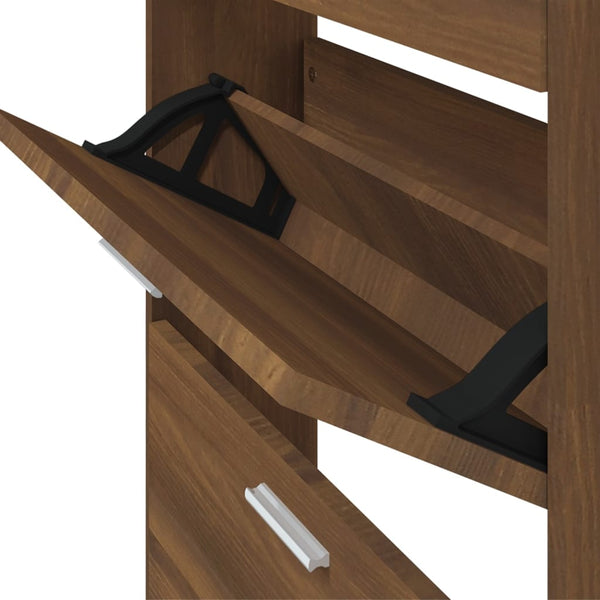 Schuhschrank Braun Eichenoptik 59x169 cm