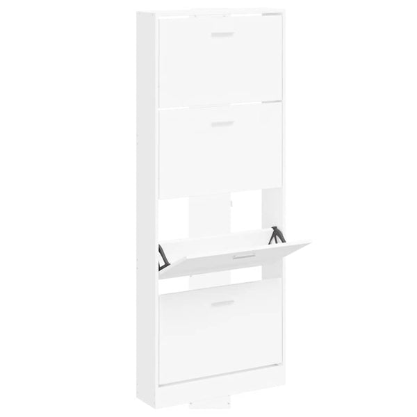 Weißer Schuhschrank 59x17x150 cm