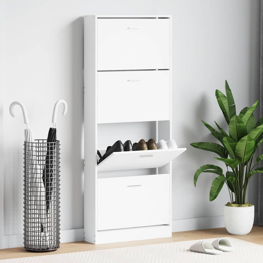 Weißer Schuhschrank 59x17x150 cm