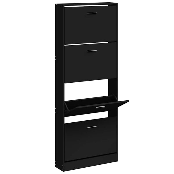 Schuhschrank Schwarz 59x17x150 cm