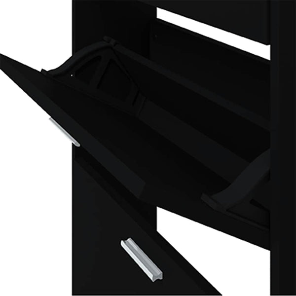 Schuhschrank Schwarz 59x17x150 cm