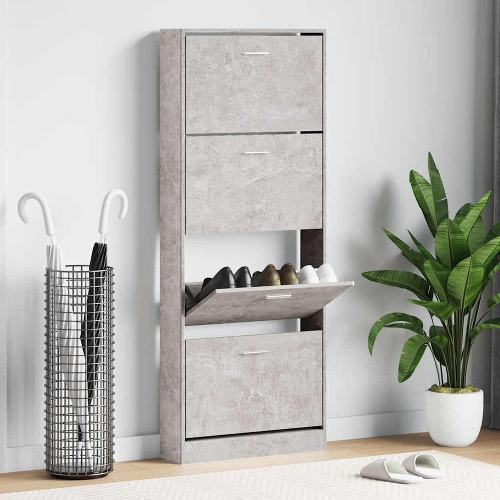 Betongrauer Schuhschrank 59x150 cm