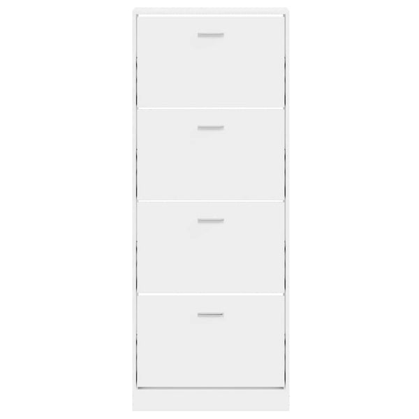Hochglanz Schuhschrank Weiß 59x17x150cm