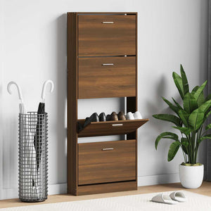 Schuhschrank Braun Eichenoptik 59x150 cm