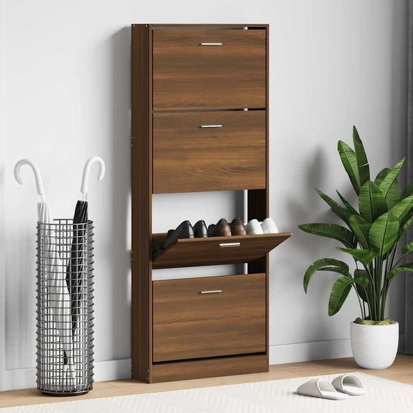 Schuhschrank Braun Eichenoptik 59x150 cm